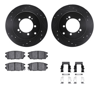 R1 Concepts® - Drilled and Slotted Rear Brake Kit with Optimum OE Pads