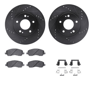 R1 Concepts® - Drilled and Slotted Front Brake Kit with Optimum OE Pads