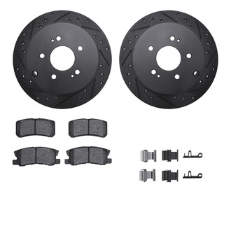 R1 Concepts® - Drilled and Slotted Rear Brake Kit with Optimum OE Pads