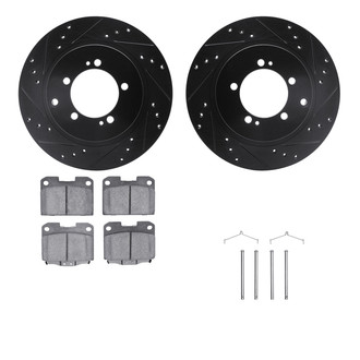 R1 Concepts® - Drilled and Slotted Rear Brake Kit with Optimum OE Pads