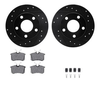 R1 Concepts® - Drilled and Slotted Rear Brake Kit with Optimum OE Pads