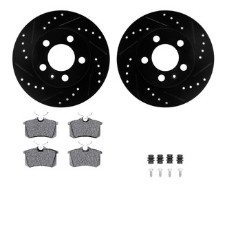R1 Concepts® - Drilled and Slotted Rear Brake Kit with Optimum OE Pads