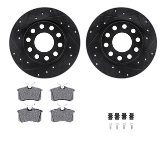 R1 Concepts® - Drilled and Slotted Rear Brake Kit with Optimum OE Pads
