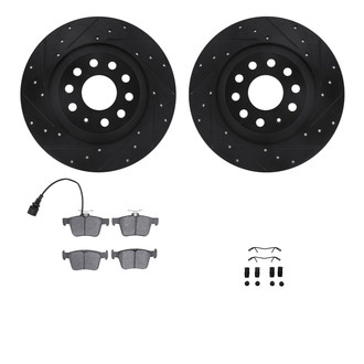 R1 Concepts® - Drilled and Slotted Rear Brake Kit with Optimum OE Pads