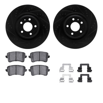 R1 Concepts® - Drilled and Slotted Rear Brake Kit with Optimum OE Pads