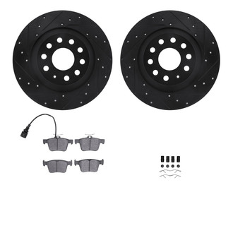 R1 Concepts® - Drilled and Slotted Rear Brake Kit with Optimum OE Pads