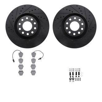 R1 Concepts® - Drilled and Slotted Brake Kit with Optimum OE Pads