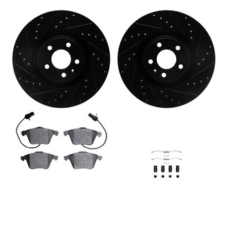 R1 Concepts® - Drilled and Slotted Front Brake Kit with Optimum OE Pads