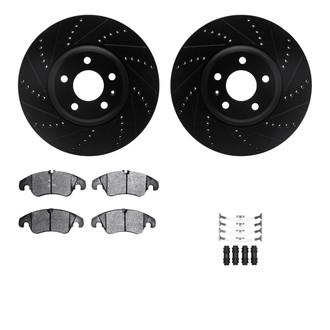 R1 Concepts® - Drilled and Slotted Front Brake Kit with Optimum OE Pads