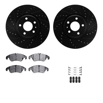 R1 Concepts® - Drilled and Slotted Front Brake Kit with Optimum OE Pads