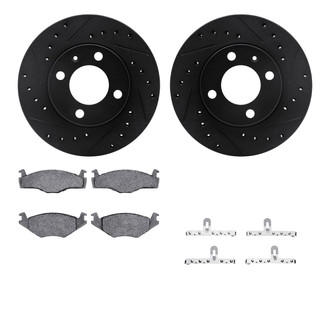R1 Concepts® - Drilled and Slotted Front Brake Kit with Optimum OE Pads
