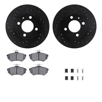 R1 Concepts® - Drilled and Slotted Front Brake Kit with Optimum OE Pads