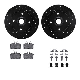 R1 Concepts® - Drilled and Slotted Rear Brake Kit with Optimum OE Pads