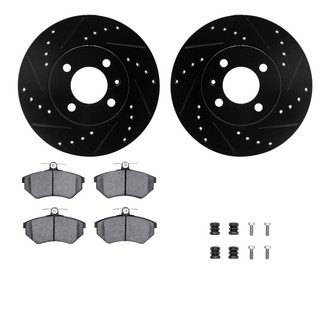 R1 Concepts® - Drilled and Slotted Front Brake Kit with Optimum OE Pads