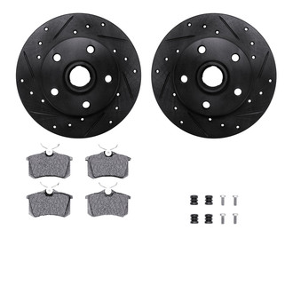 R1 Concepts® - Drilled and Slotted Rear Brake Kit with Optimum OE Pads