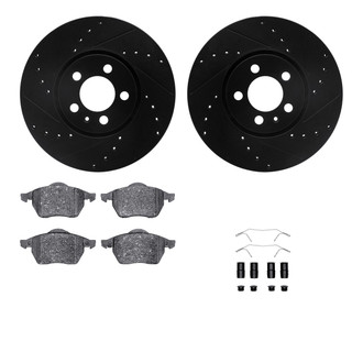 R1 Concepts® - Drilled and Slotted Front Brake Kit with Optimum OE Pads