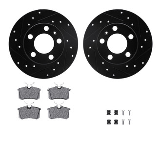 R1 Concepts® - Drilled and Slotted Rear Brake Kit with Optimum OE Pads
