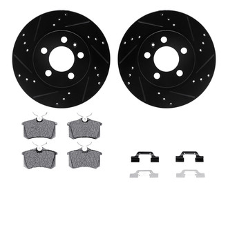 R1 Concepts® - Drilled and Slotted Rear Brake Kit with Optimum OE Pads