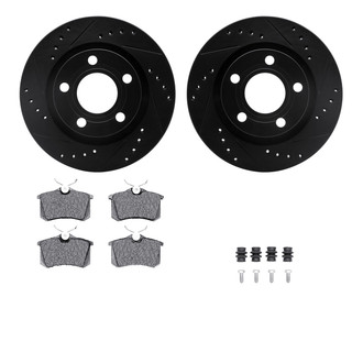R1 Concepts® - Drilled and Slotted Rear Brake Kit with Optimum OE Pads