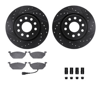 R1 Concepts® - Drilled and Slotted Front Brake Kit with Optimum OE Pads