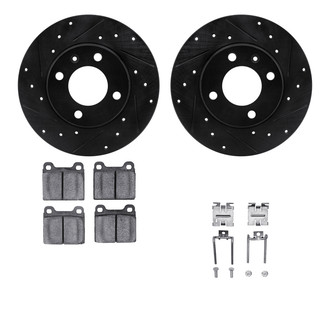 R1 Concepts® - Drilled and Slotted Front Brake Kit with Optimum OE Pads