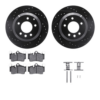 R1 Concepts® - Drilled and Slotted Rear Brake Kit with Optimum OE Pads