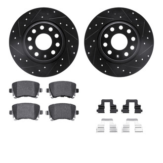 R1 Concepts® - Drilled and Slotted Rear Brake Kit with Optimum OE Pads