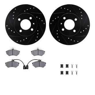 R1 Concepts® - Drilled and Slotted Front Brake Kit with Optimum OE Pads