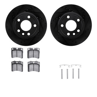 R1 Concepts® - Drilled and Slotted Front Brake Kit with Optimum OE Pads