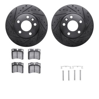 R1 Concepts® - Drilled and Slotted Front Brake Kit with Optimum OE Pads