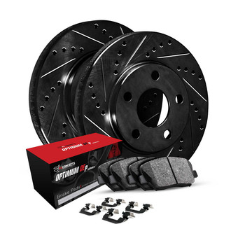 R1 Concepts® - Drilled and Slotted Front Brake Kit with Optimum OE Pads