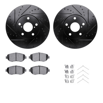 R1 Concepts® - Drilled and Slotted Front Brake Kit with Optimum OE Pads