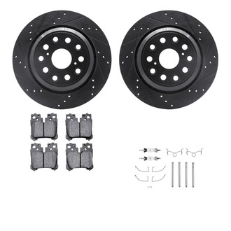 R1 Concepts® - Drilled and Slotted Rear Brake Kit with Optimum OE Pads