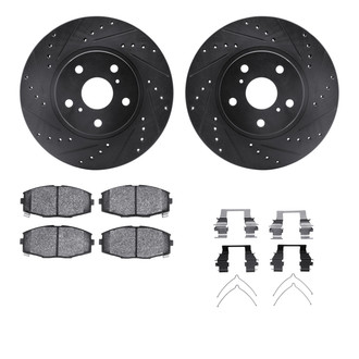 R1 Concepts® - Drilled and Slotted Front Brake Kit with Optimum OE Pads