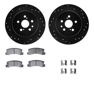 R1 Concepts® - Drilled and Slotted Rear Brake Kit with Optimum OE Pads