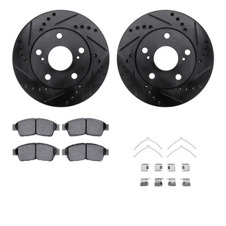 R1 Concepts® - Drilled and Slotted Front Brake Kit with Optimum OE Pads