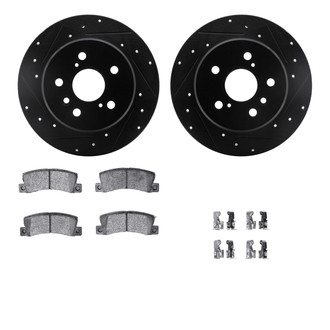R1 Concepts® - Drilled and Slotted Rear Brake Kit with Optimum OE Pads