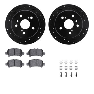 R1 Concepts® - Drilled and Slotted Rear Brake Kit with Optimum OE Pads