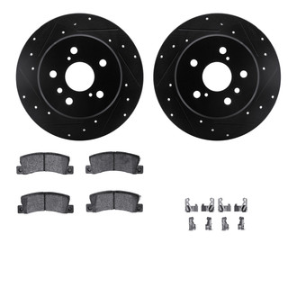 R1 Concepts® - Drilled and Slotted Rear Brake Kit with Optimum OE Pads