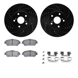 R1 Concepts® - Drilled and Slotted Front Brake Kit with Optimum OE Pads