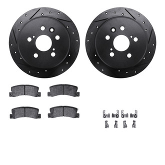 R1 Concepts® - Drilled and Slotted Rear Brake Kit with Optimum OE Pads