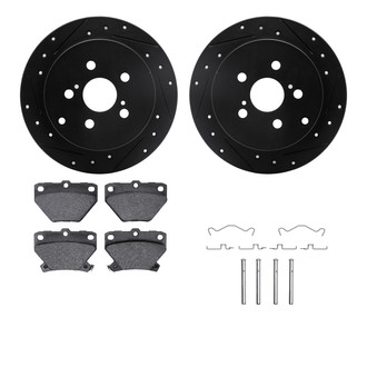 R1 Concepts® - Drilled and Slotted Rear Brake Kit with Optimum OE Pads
