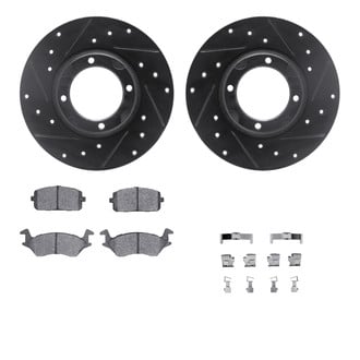R1 Concepts® - Drilled and Slotted Front Brake Kit with Optimum OE Pads