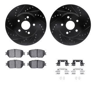 R1 Concepts® - Drilled and Slotted Front Brake Kit with Optimum OE Pads