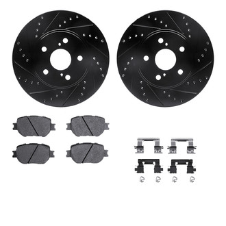 R1 Concepts® - Drilled and Slotted Front Brake Kit with Optimum OE Pads