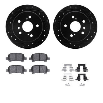 R1 Concepts® - Drilled and Slotted Rear Brake Kit with Optimum OE Pads