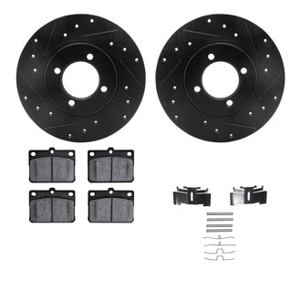R1 Concepts® - Drilled and Slotted Front Brake Kit with Optimum OE Pads
