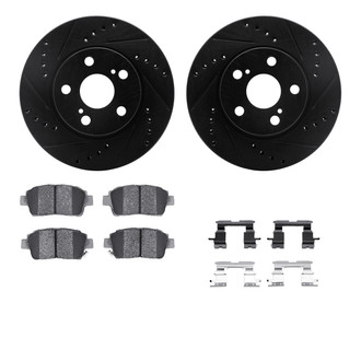 R1 Concepts® - Drilled and Slotted Front Brake Kit with Optimum OE Pads