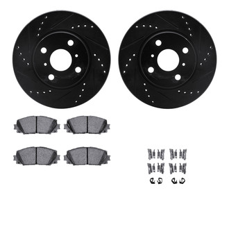 R1 Concepts® - Drilled and Slotted Front Brake Kit with Optimum OE Pads