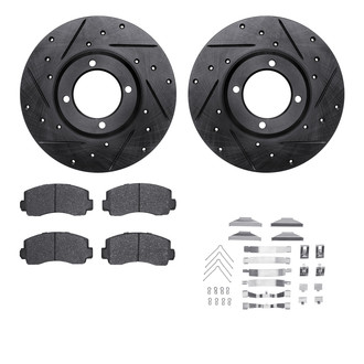 R1 Concepts® - Drilled and Slotted Front Brake Kit with Optimum OE Pads